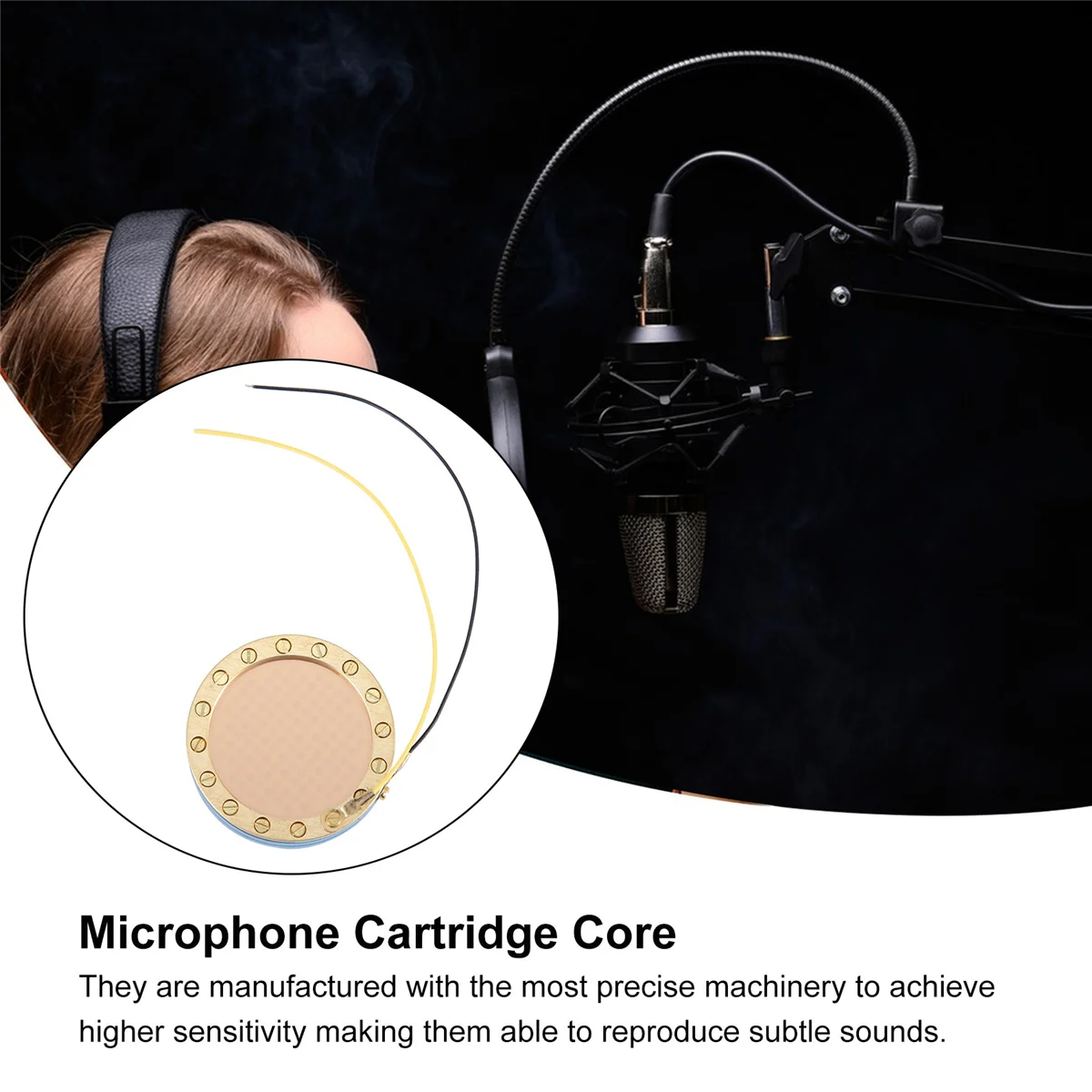 34mm Large Diaphragm Microphone Cartridge Core Recording Condenser Mic Capsule for Studio Recording Condenser Mic