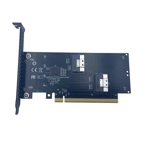 Imagen 2 del producto Tarjeta gráfica GPU discreta U.2 SSD adaptador de extensión placa base PCI Express 4,0 X16 a SlimSAS SFF-8654 8i convertidor Cables elevadores