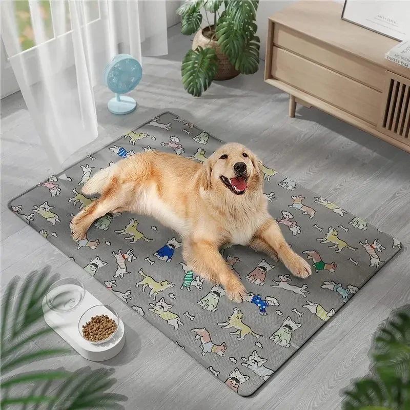 

Thicken Ice Silk Dog Cooling Mat Washable Waterproof Dog Bed for Indoor Outdoor Crate Compatible Pet Cooling Pad