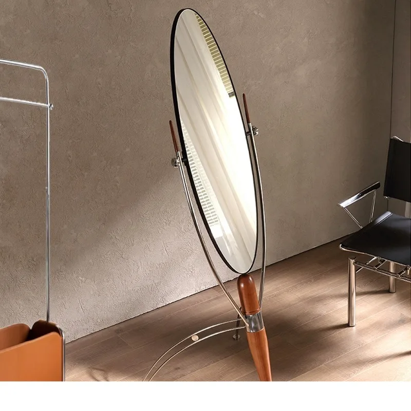 

Modern floor-to-ceiling Chinese retro stainless steel flippable mirror new bathroom bedroom full-length mirror