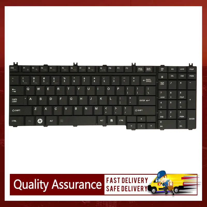 Pengganti Keyboard Laptop Baru untuk Toshiba Dynabook Satellite B552/F Pro S850 Series Keyboard US Hitam