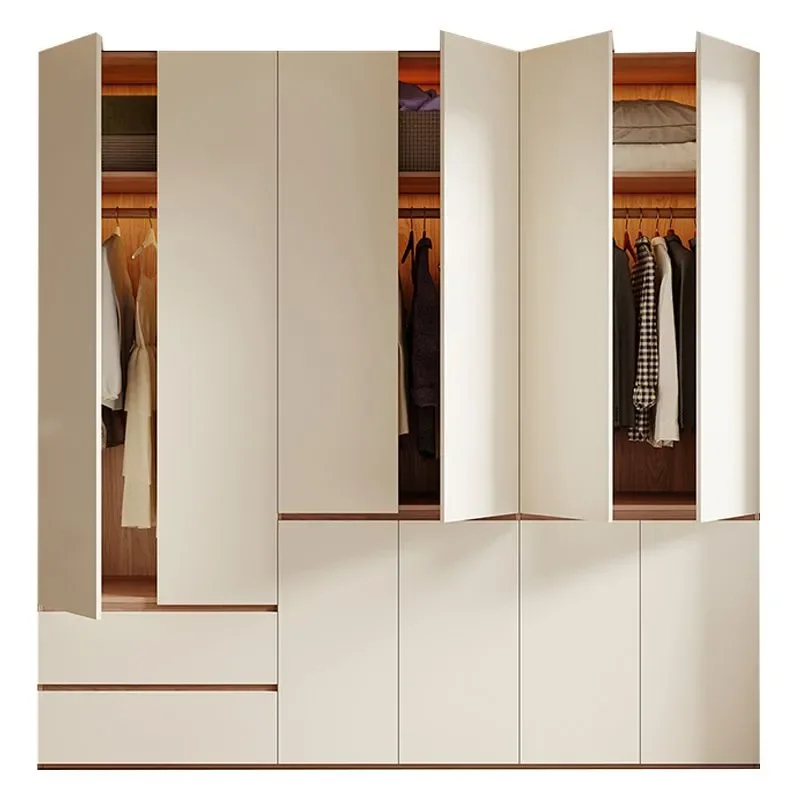 

*Thickened Solid Wood Freestanding Wardrobe - 60cm Deep Bedroom Storage Cabinet, Home Full-House Closet for Clothes Organizing