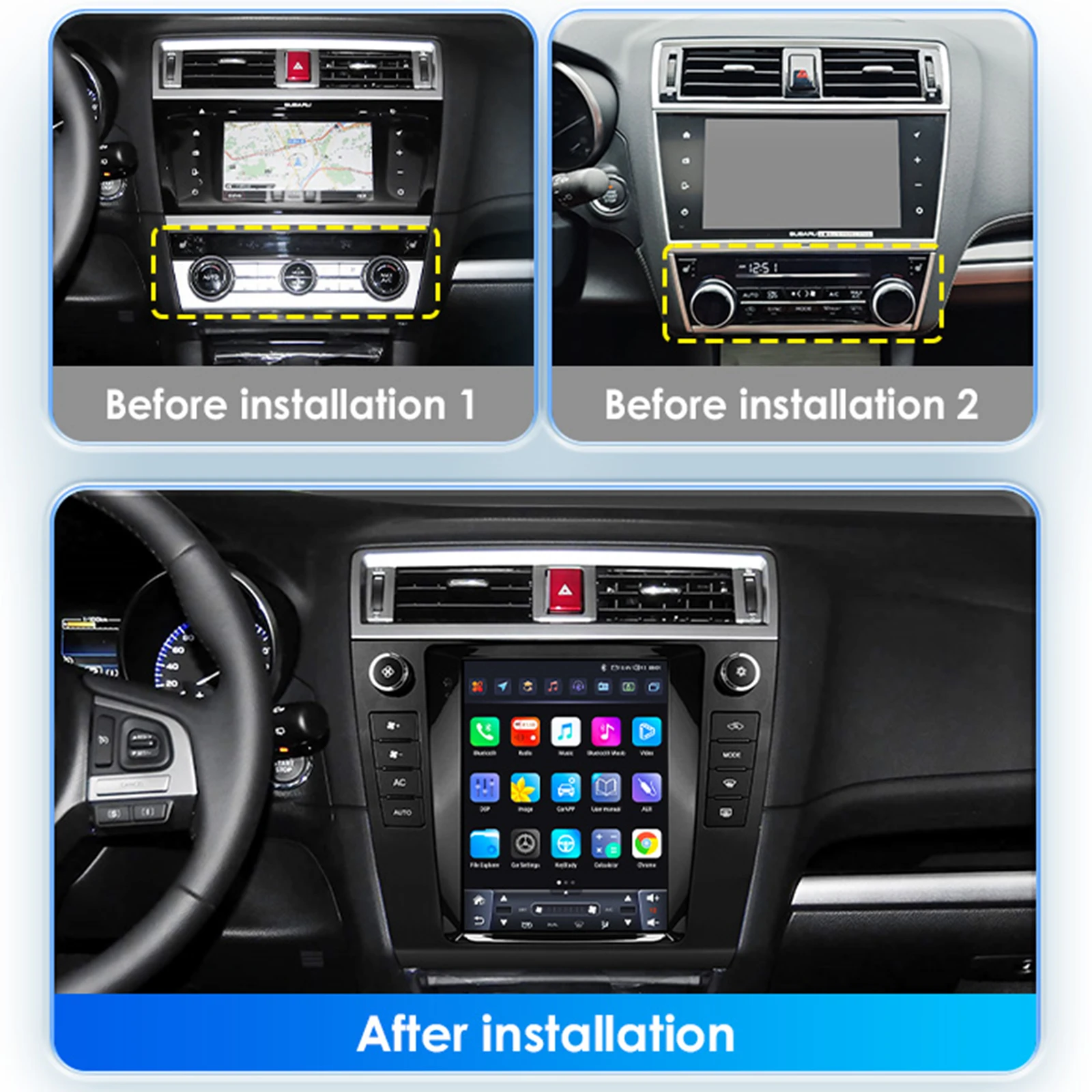 Hizpo 9.7'' Player for Subaru Outback 2015 - 2018 GPS AI Voice CarPlay Stereo Car Radio Multimedia Android 14 Video 4G DSP