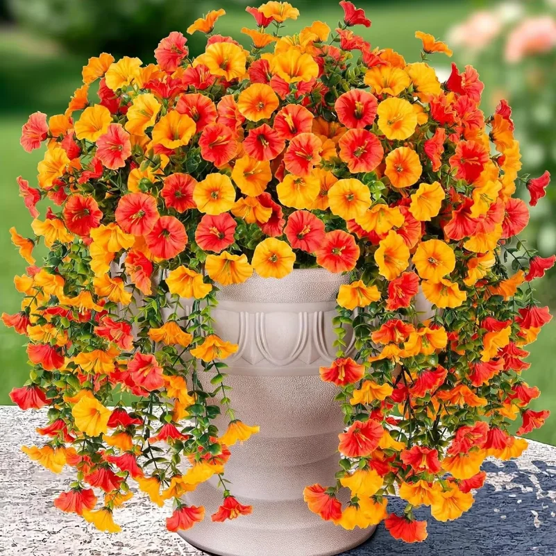 

Artificial Flowers Vine Morning Glory Wedding Wreath Home Room Valentine's Decor Outdoor Yard Pretty Hanging Arch DIY Gift Props