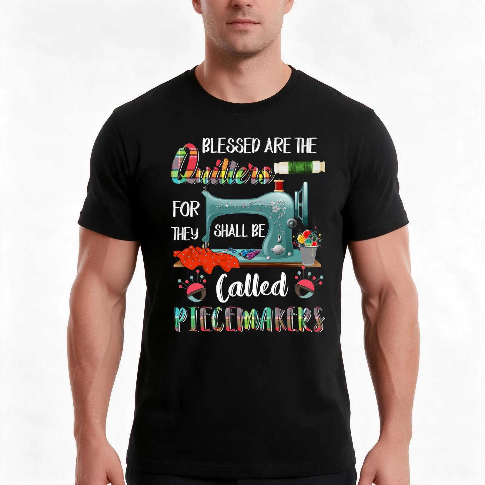 Blessed Are The Quilters For They Shall Be Called T-Shirt, Summer Casual Cotton Tee, Oversized Streetwear Tops, Unisex Men Women
