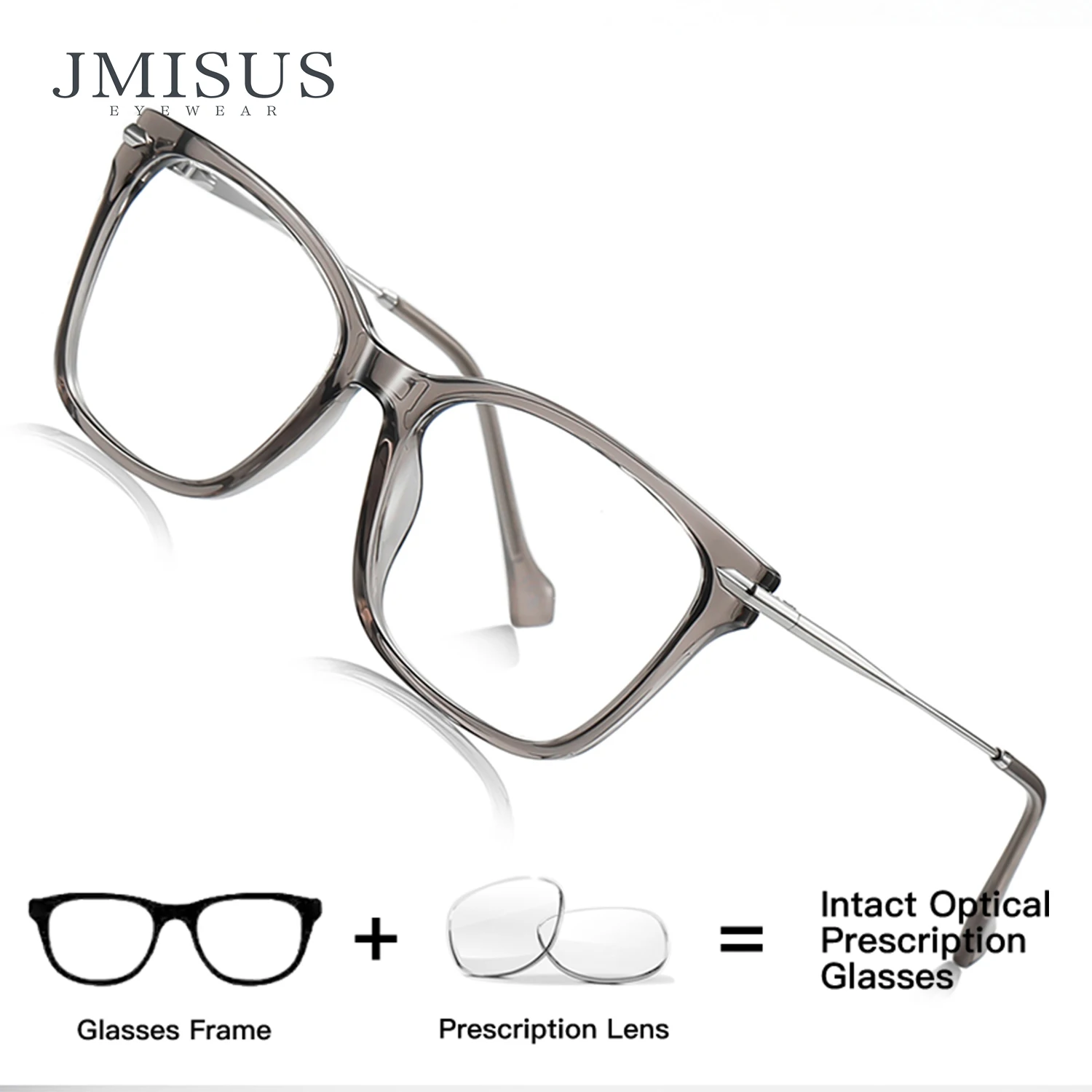 JMISUS Handmade Acetate Blue Light Blocking Glasses With Spring Metal Hinge Square Progressive Multifocal Lenses Eyeglasses