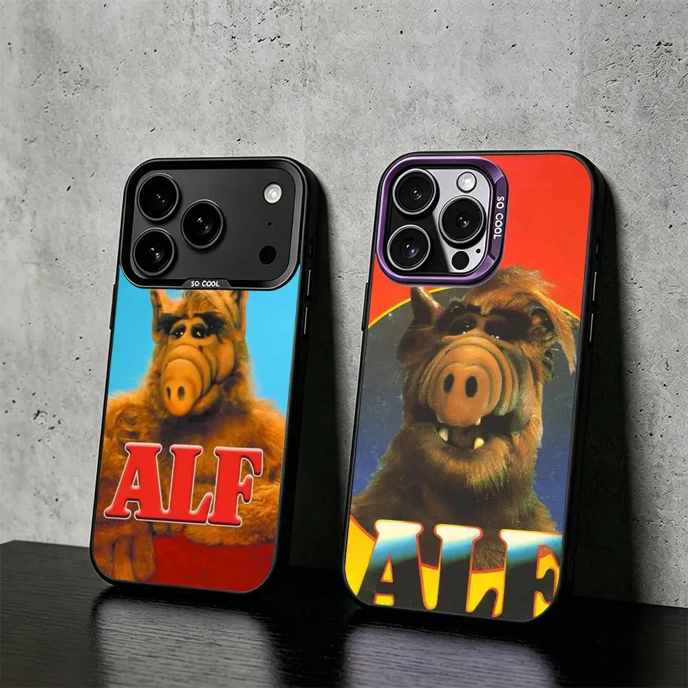 

F-Family C-Comedy TV Series ALF Phone Case For iPhone 17,16,15,14,13,12,11 Plus,Pro Max,XS,Colored silver phone case