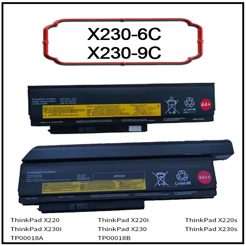 X230 6C Notebool 11.1V 5200mAh 45N1022 Laptop Battery for Lenovo Thinkpad X230 X230I 45N1025 45N1024 45N1033 45N1172 TP100018A