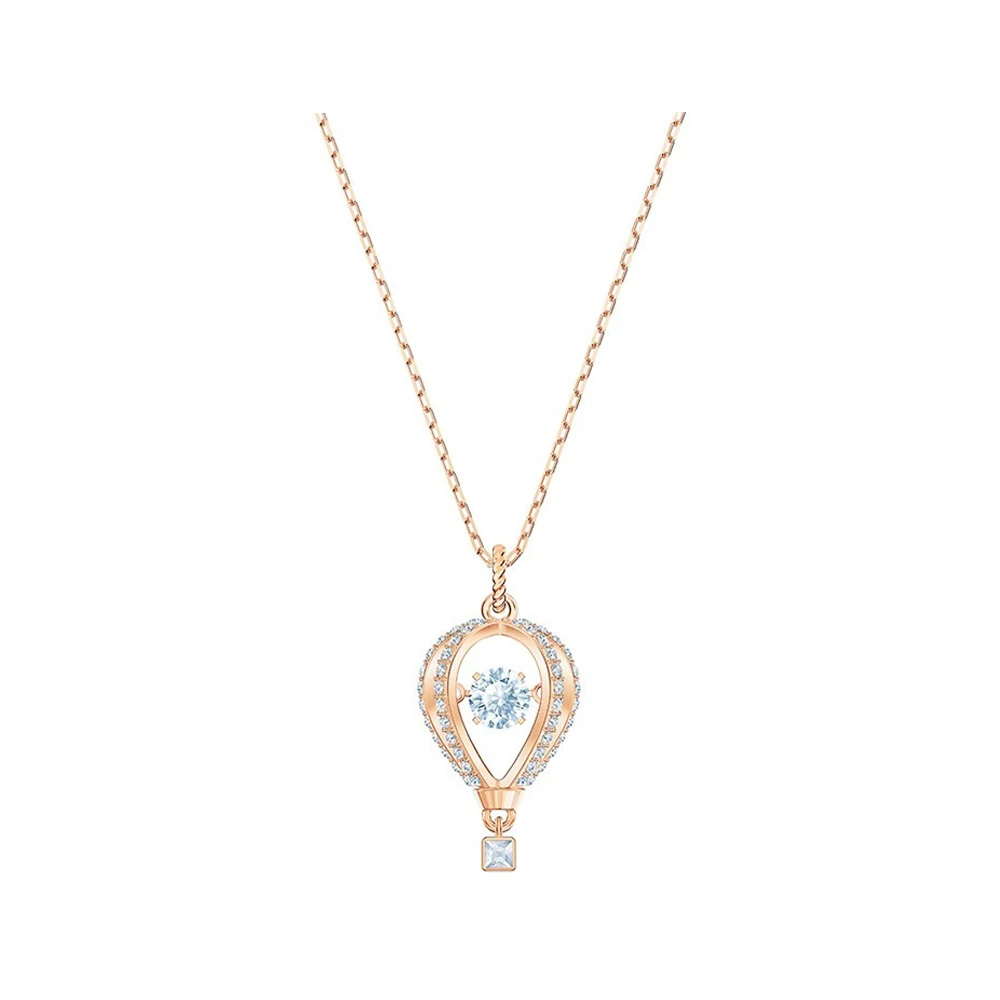 

Rose Gold-Tone Hot Air Balloon Crystal Pendant Necklace