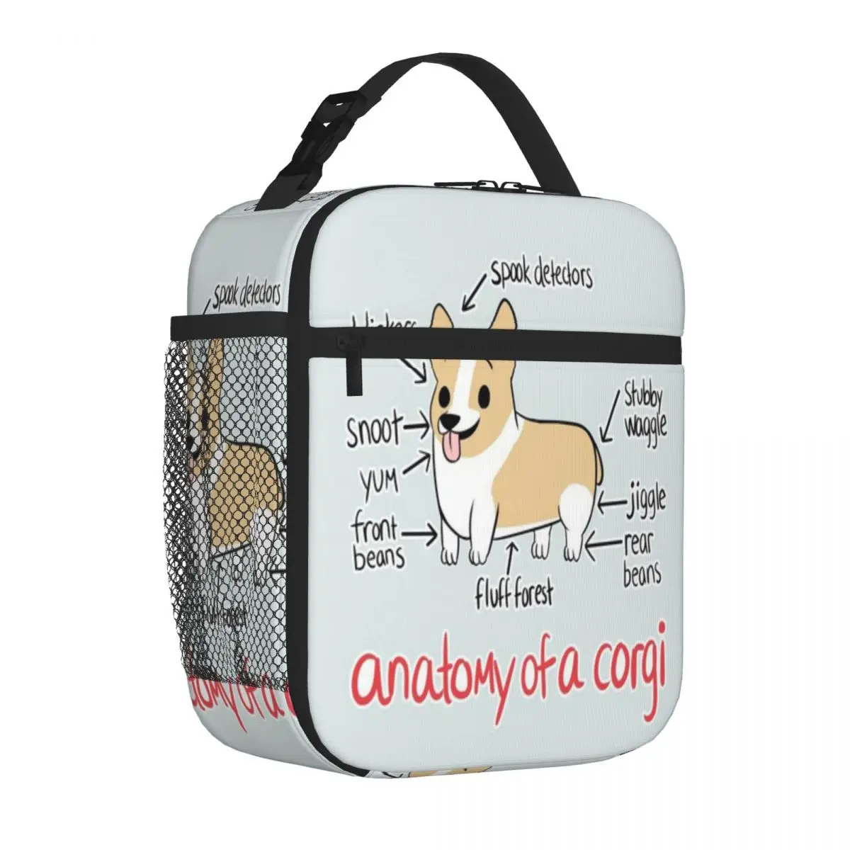 Bestselling Anatomy Of A Corgi Nylon Texture Neoprene Lunch Bag Home To Go School Lunch Bag