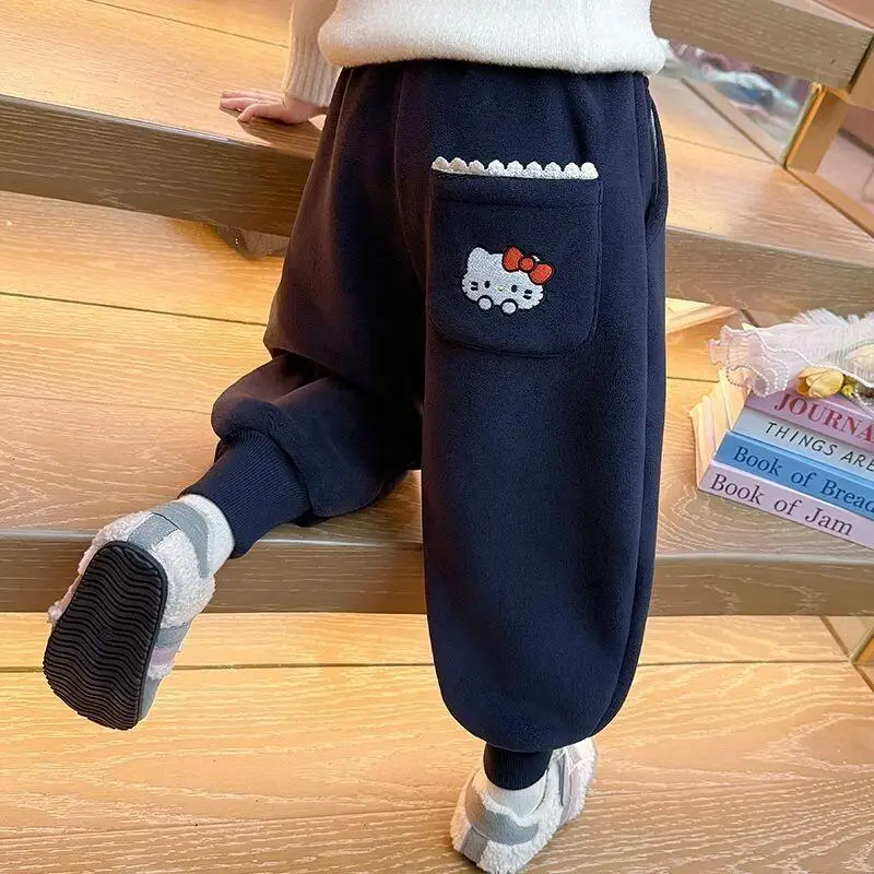 

Sanrio Hello Kitty Sweatpants Fleece Lined Toddler Girls Winter Casual Wear New 2026 Autumn Winter Season Style Warm Thermal