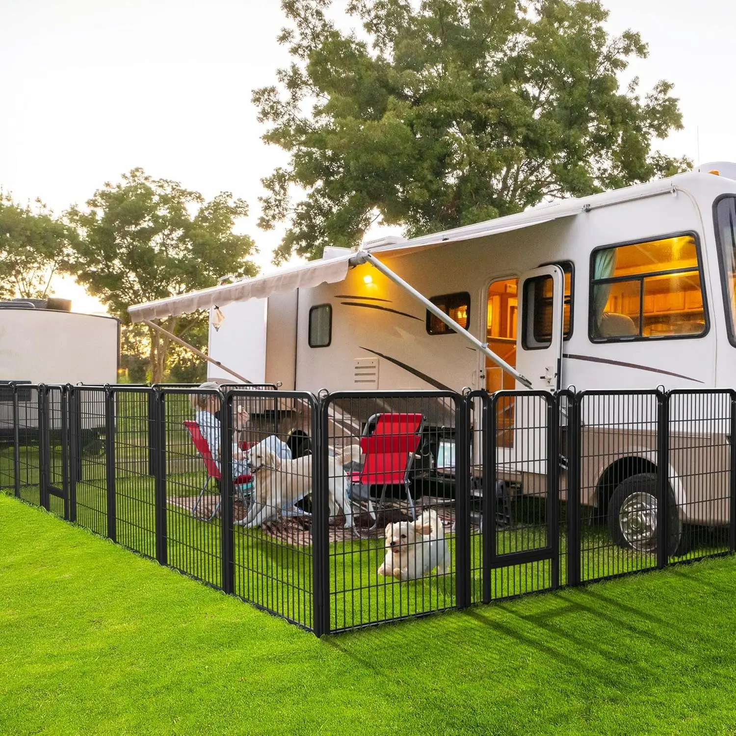 

Yaheetech Dog Playpen, 24 Panels 40 Inch Height Small Animals Pen Heavy Duty Pet Fence for Puppy/Cat Extra Large Foldable