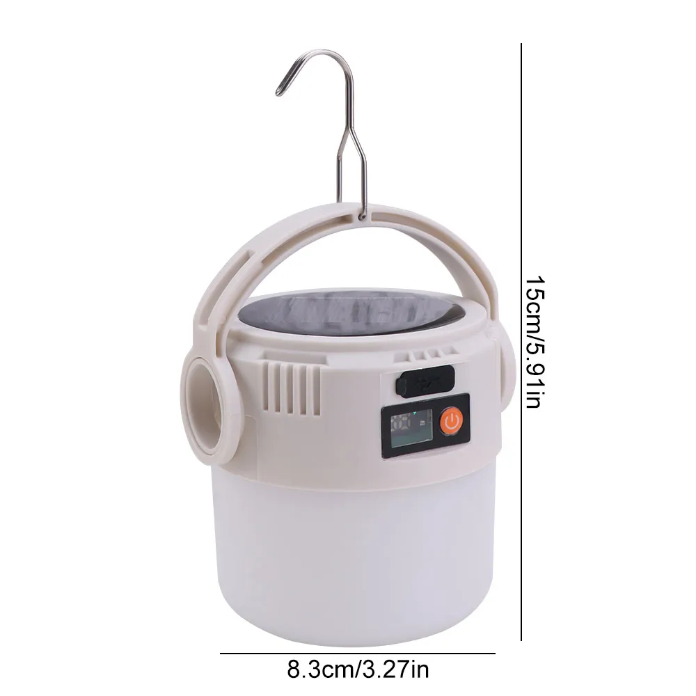 LED Light Solar Powered Light IP55 Waterproof USB Rechargeable Camping Light Handheld Design Ultra Bright Rechargeable Light