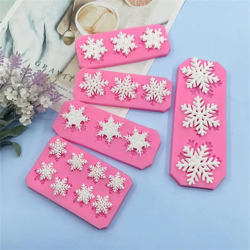 Party Cake Around Decoration Snowflake Chocolate Fondant Mold Baking Cooking Decorating Tools Silicone Christmas Winter Gift