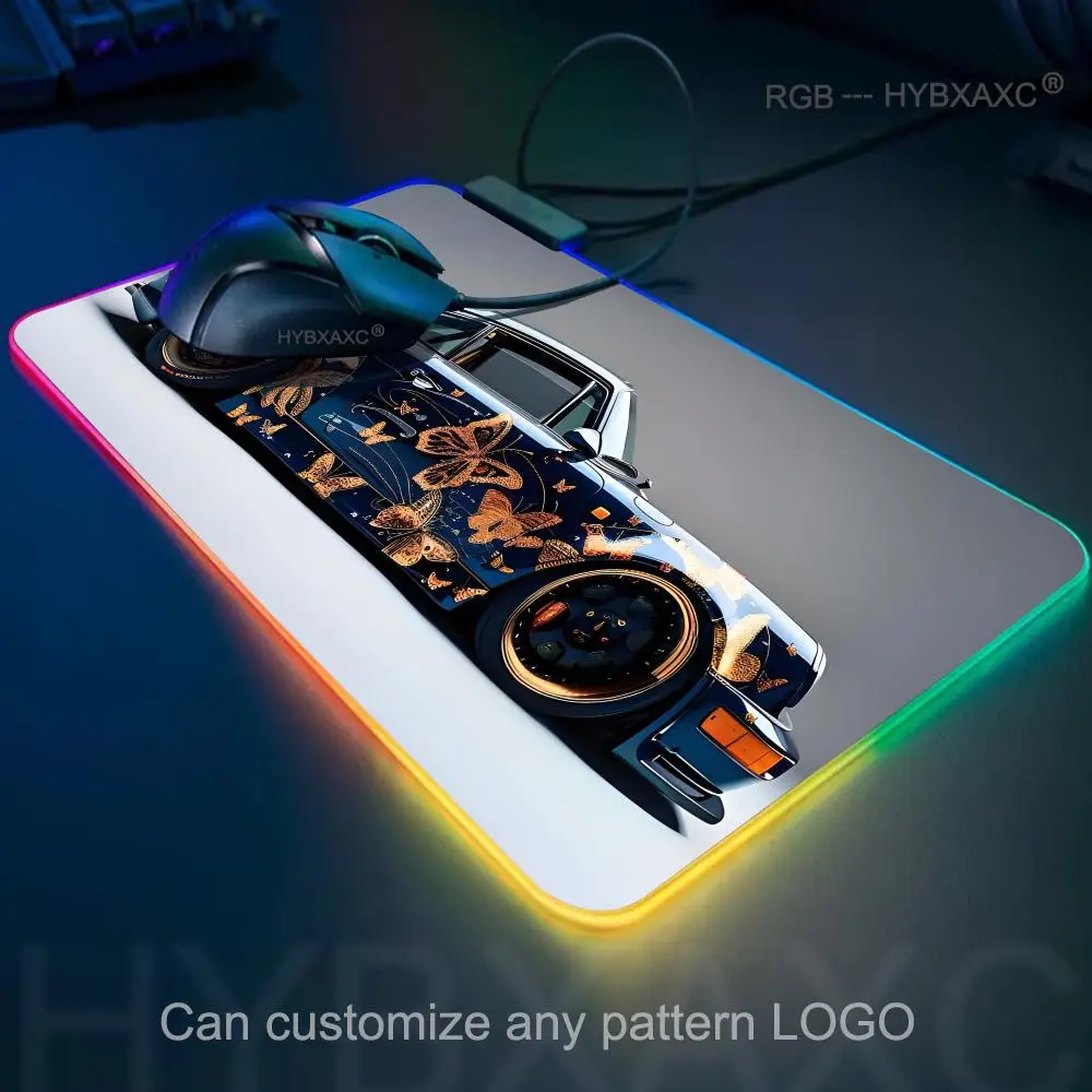 XXL Wave Racing Game Accessorie Mouse Pad RGB Gaming MousePad Desk Mat HD Gamer Large LED Light XXL MousePads PC Computer Carpet
