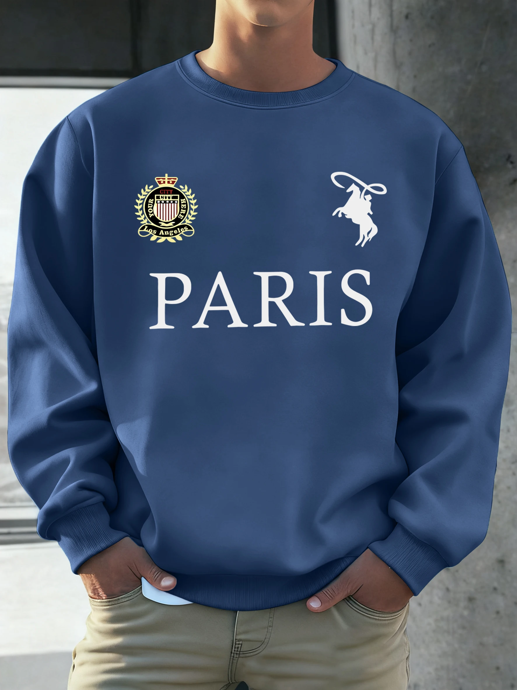 

Мужская толстовка с принтом Paris Art Letter And Badgepattern, флисовая, свободного кроя, осенняя, унисекс, мягкая, спортивная, с длинными рукавами