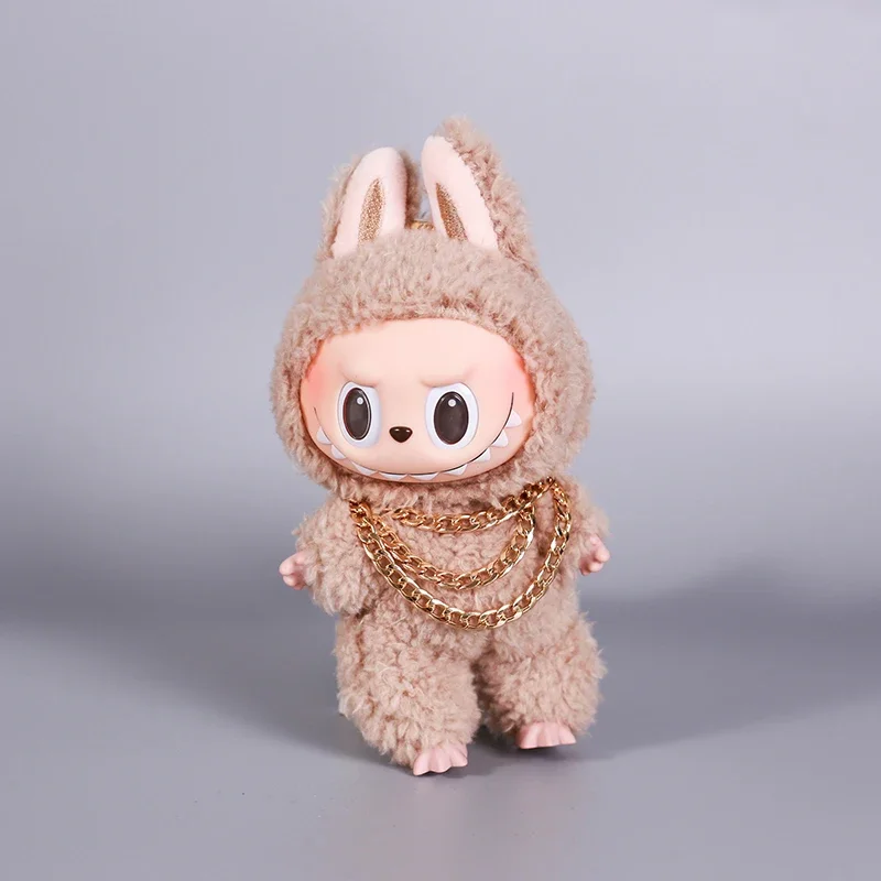 

Роскошная приливная текущая лабу, черная маска в стиле хип-хоп, вязаная шапка, аксессуары, 3-слойная большая золотая цепочка, уличная мода, украшения для кукол