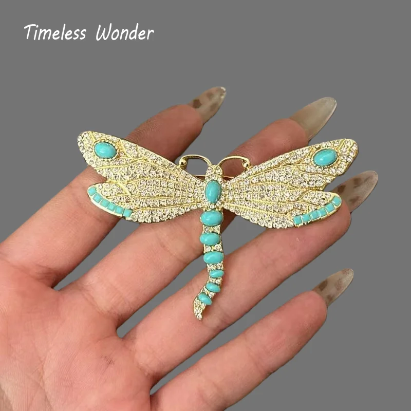 Timeless Wonder Retro Zircon Dragonfly Brooch Pins Women Designer Jewelry Runway Top Bday Gift Trendy Cute Rare Mix 5285