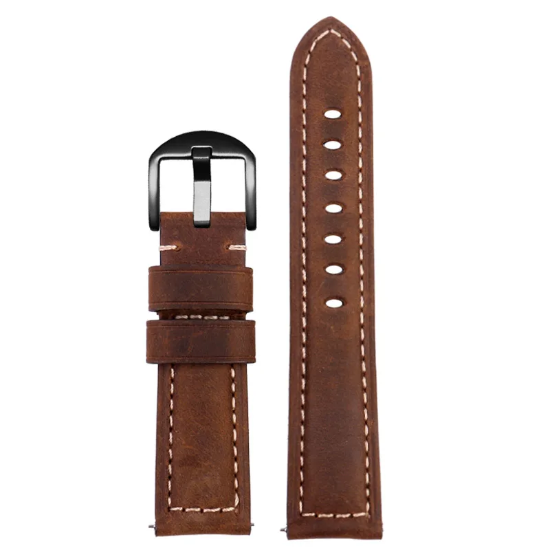 Cow Leather Watch Strap Brown Black Blue green khaki Vintage Watch Band 20mm 22mm 24mm 26mm For Panerai Casio HUAWEI Men\'s strap