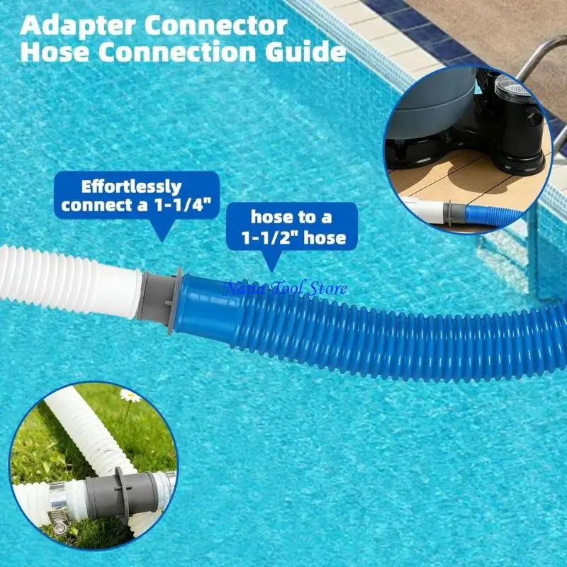 31GJ 2Pcs Upgrades Plastic Pool Hose Adapters Heavy Duty Fit 1.25 Inch & 1.5 Inch Hoses for Reliable Pool Cleaning Systems