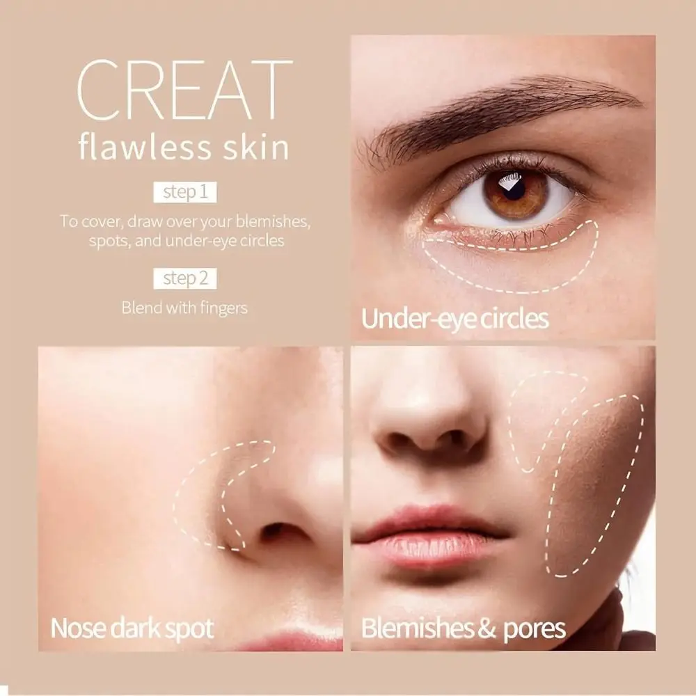 12 قطعة 2 ألوان قلم خافي عيوب الوجه يمكن الكمال إخفاء العيوب الدائرة الداكنة عجب المخفي قلم رصاص يحدث لون البشرة
