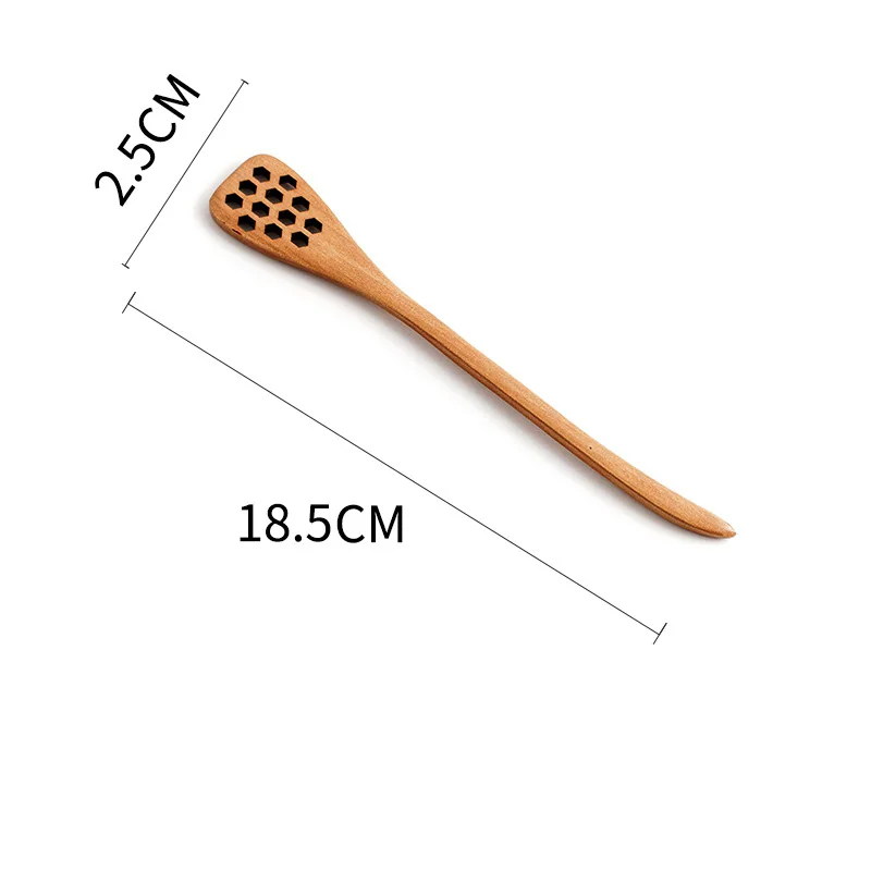 Wooden Long Handle Spoon Coffee Tea Stirring Spoons Dessert Honey Soup Cutlery Japanese Style Kitchen Tools Tableware Dinnerware