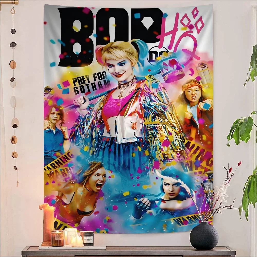 H-harley كول Q-quinn فيلم أنيمي نسيج معلق التارو الهبي جدار السجاد النوم ديكور المنزل