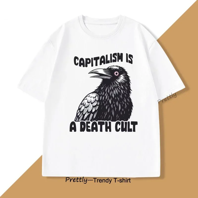 

Vintage Capitalism Is A Death Cult T-Shirt Women Graphic T Shirts T-shirt for women Short Sleeve Tee Funny Y2K Tops