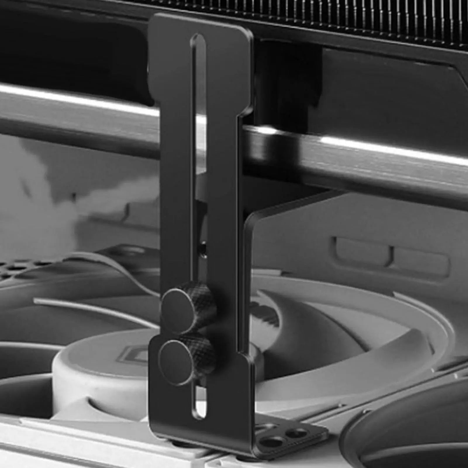 Desktop Computer Graphics Card Holder Support Bracket Stainless Steel Anti Sag GPU Stand 12cm Fan Position Fixed Bracket