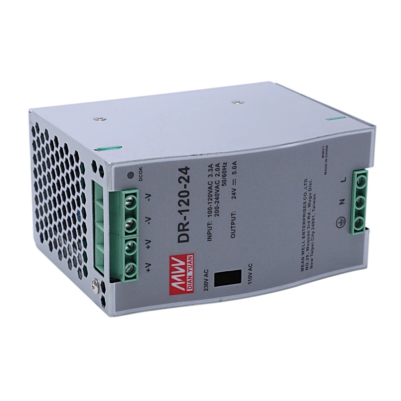 3X DR-120-24 120W Industrial Grade Rail Power Supply 24V5A Switching Power Supply Rail Mounting Switching Power Supply