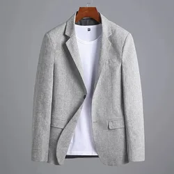 Blazer casual solto de negócios masculino, jaqueta de terno moda primavera, manga comprida sólida, traje de botão, novo, outono, 2022