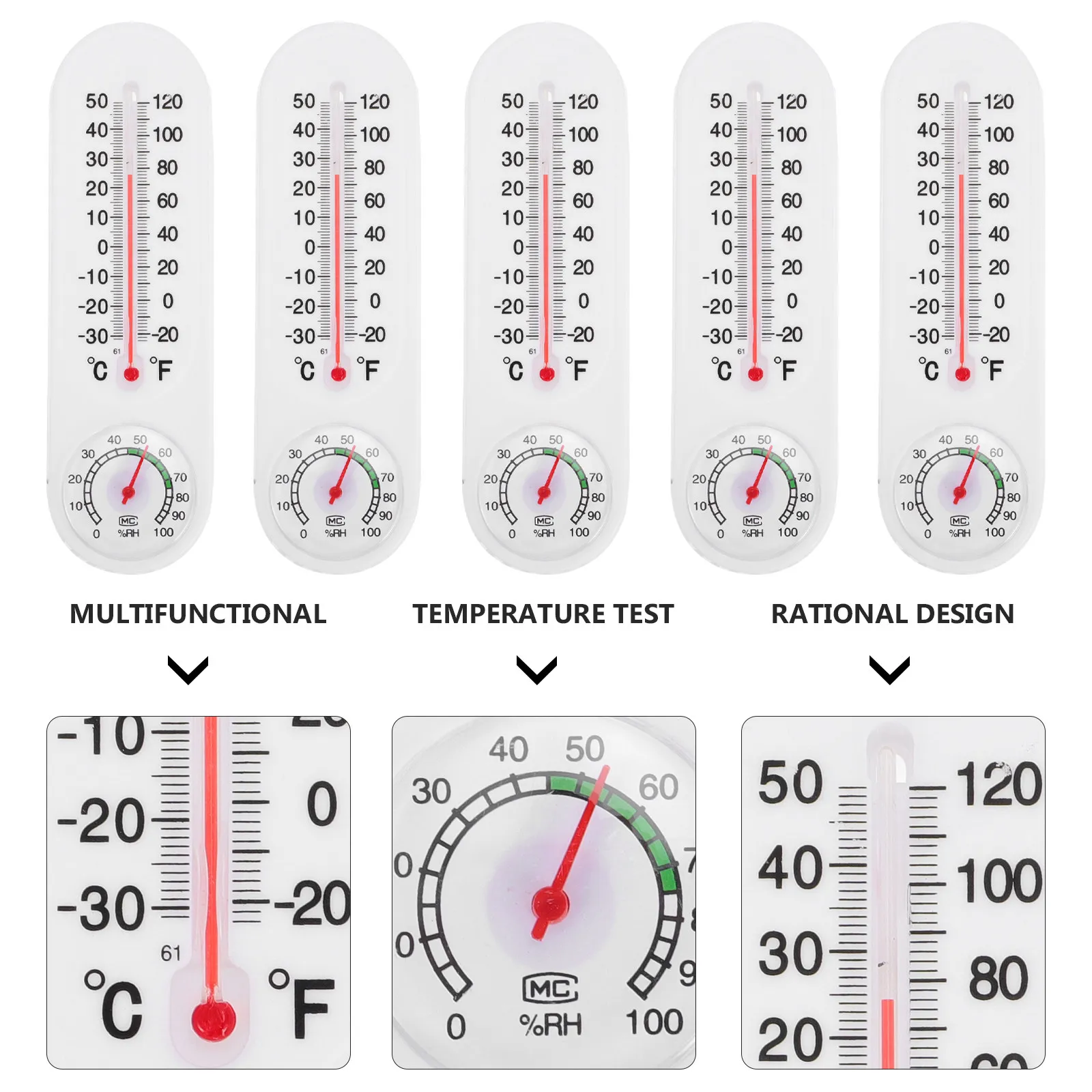 

Набор из 5 компактных цифровых термогигрометров для сада и дома, настенный, для теплиц, с функцией измерения максимальных и минимальных значений температуры и влажности