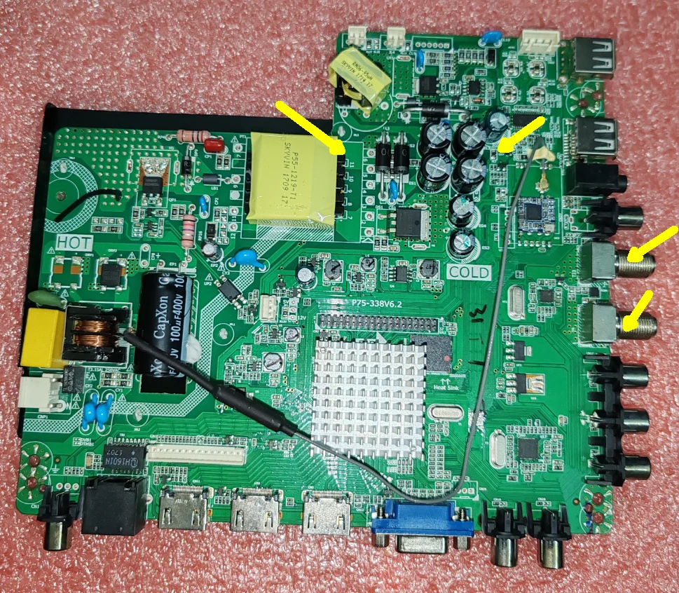 P75-338V6.2 WIFI network TV motherboard, physical photo, tested well. 3 specifications