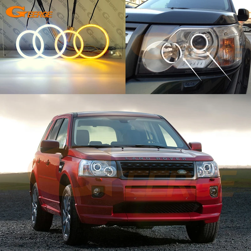 For Land Rover Freelander 2 LR2 L359 2006 2007 2008 2009 2010 Xenon HD Ultra Bright SMD LED Angel Eyes Kit Halo Rings Day Light