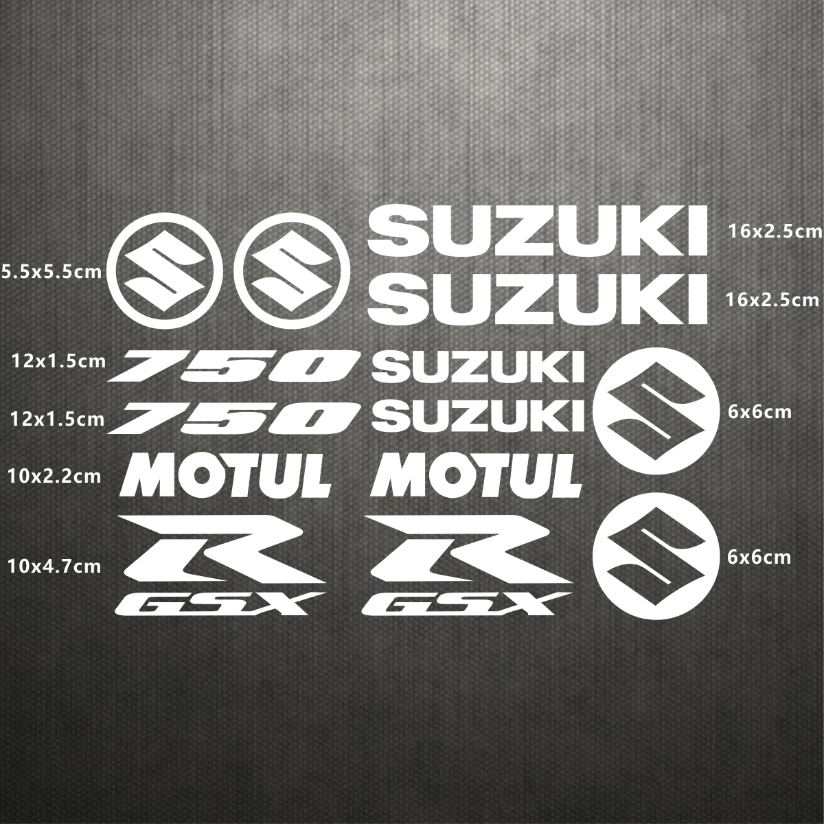 Suzuki Stickers GSXR 750 Logo Motorcycle Tank Helmet Emblem Decals Set