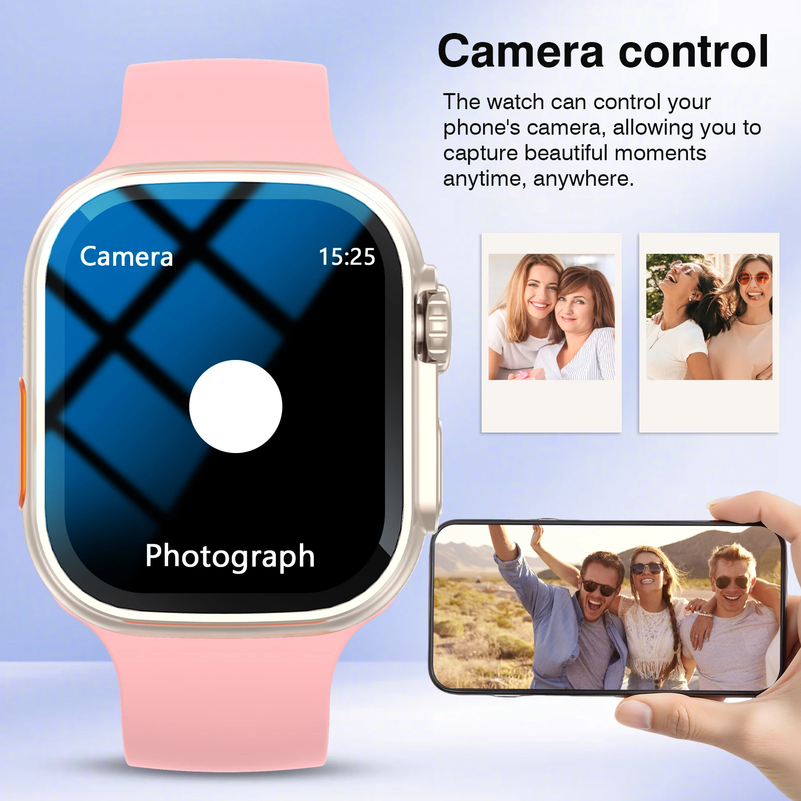 Smart Watch with Call Function, Weather Display, Camera Control, Sports Mode, Music Controls & Alarm Clock for Daily Use