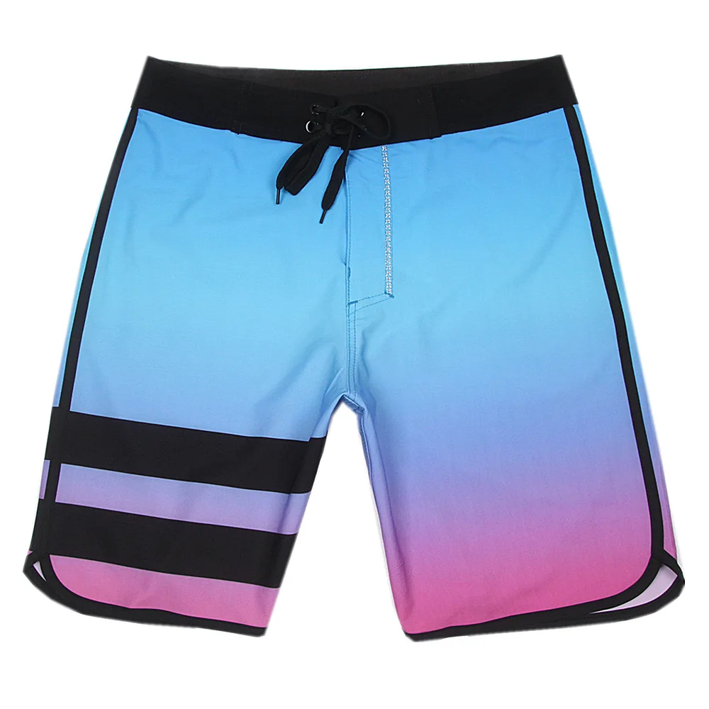 Pantalones elásticos impermeables para hombre, pantalones deportivos de playa de secado rápido, 3D, competición de culturismo, surf, cinco puntos,