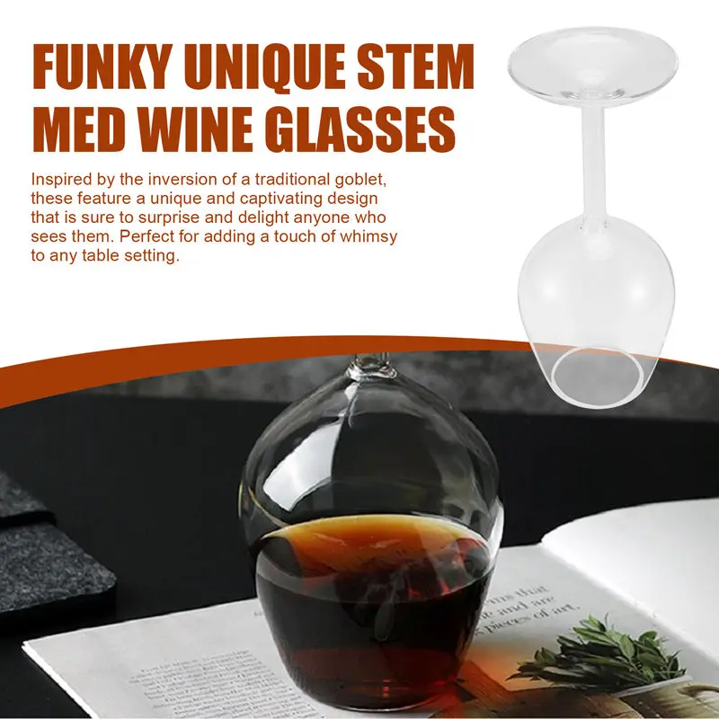 Long Stem Upside Down Wine Glass Funky Stemmed Wine Glasses Upside Down Long Stem Wine Glasses-A27I