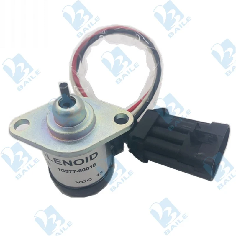 1G577-60010 Fuel Shut Off Solenoid For Bobcat Skid Steer Loaders 12V 1G577-60012 S220 S250 S300 S330 S750 S770 Replaces 6689034