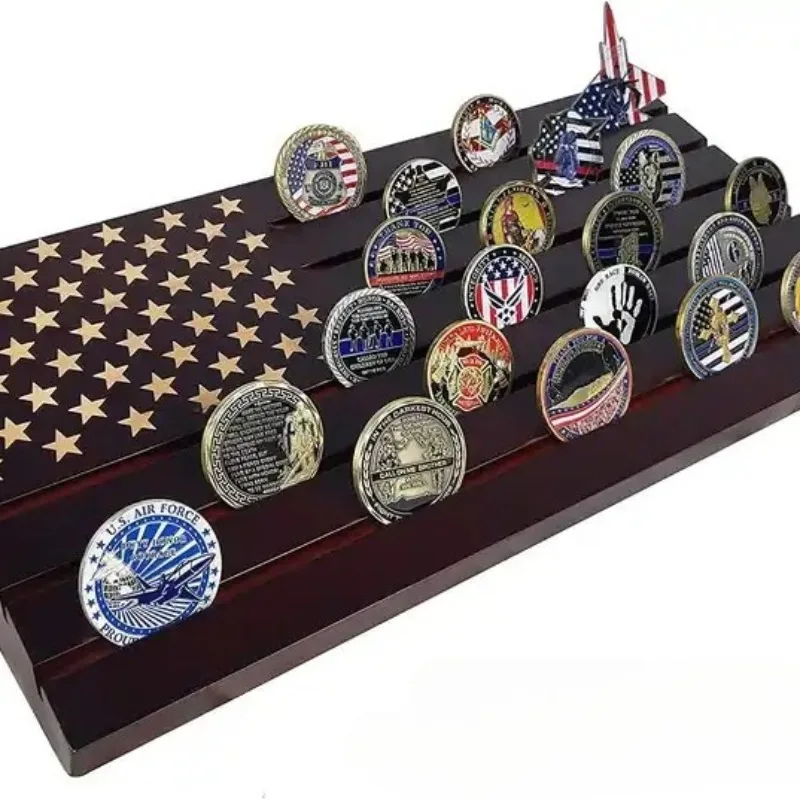 Imagem -03 - Prateleira de Armazenamento Colecionável para Moedas Comemorativas Bandeira Eua Não-moeda Coin Display Rack