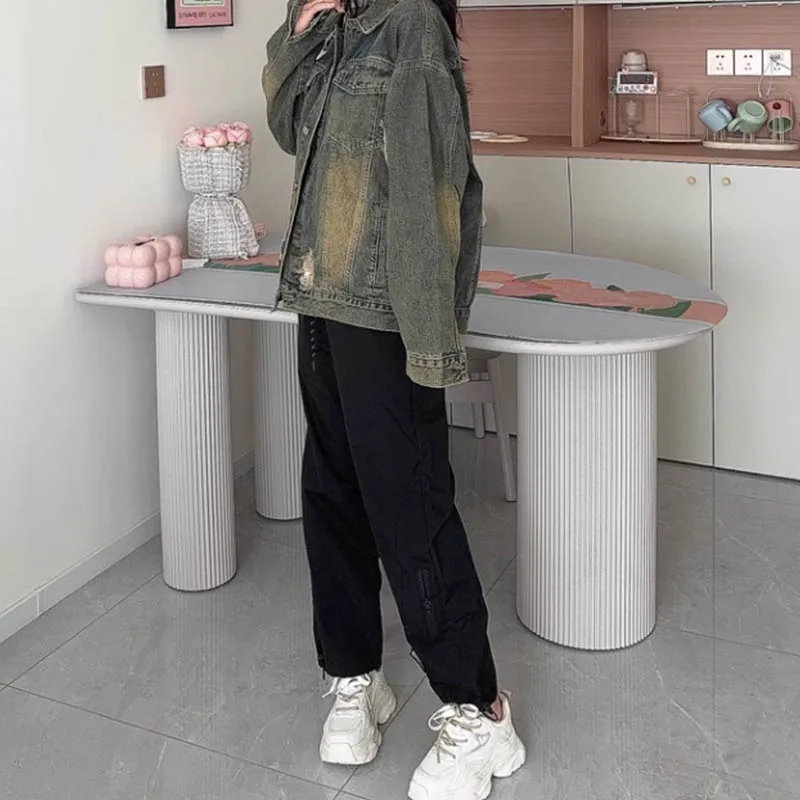 

Age reducing women's autumn 2024 quick drying work pants dopamine loose casual stripes versatile narrow version season new wide