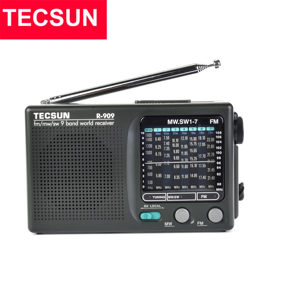 

TECSUN R-909 AM/FM/SW Radio 1-7 9 Bands World Band Receiver Portable Radio FM: 87.0-108MHz/ŸMW: 525-1610 kHz Retro Pocket Radio