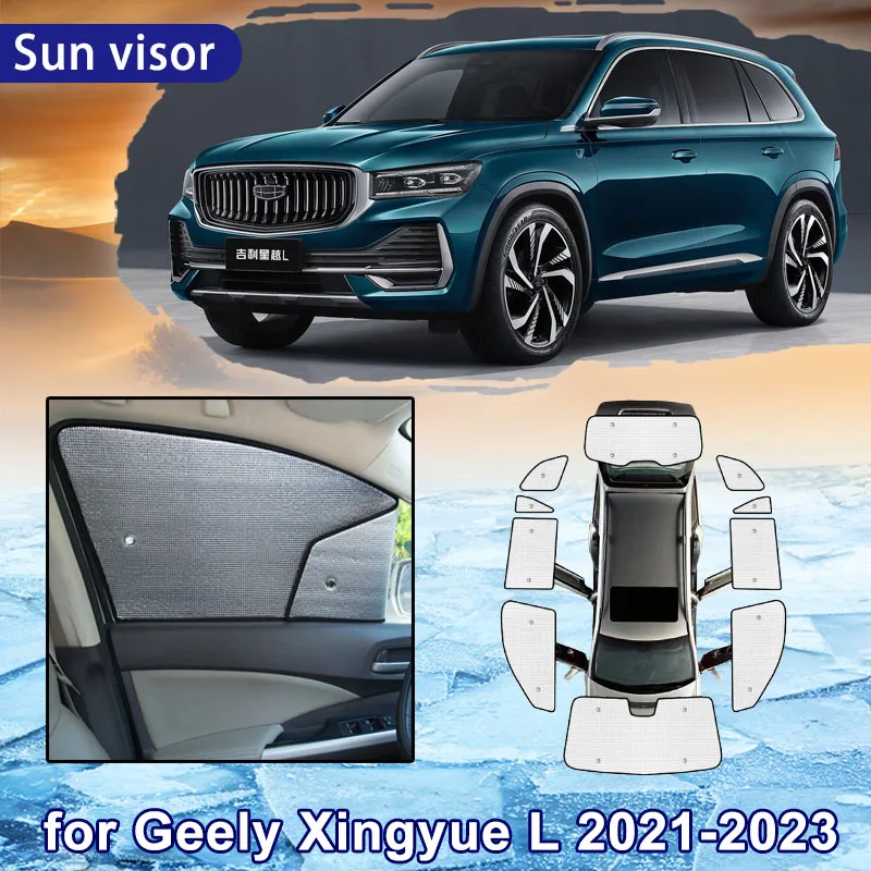 

Автомобильный солнцезащитный козырек для Geely Xingyue L Monjaro 2023 2022 2021, козырек от солнца с полным покрытием, козырек для бокового стекла, аксессуары