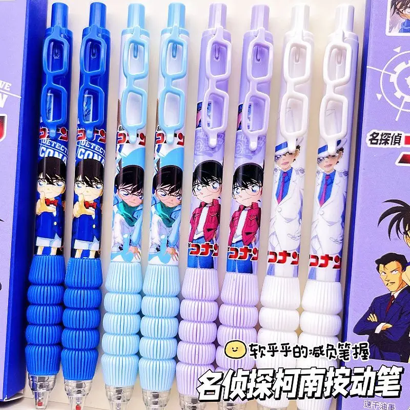 Detective Conan Limited Retractable Pen, Cute Glasses Shape, 0.5mm Quick-Drying Smooth Gel Pen, Ins Stylish Student Exam Pen