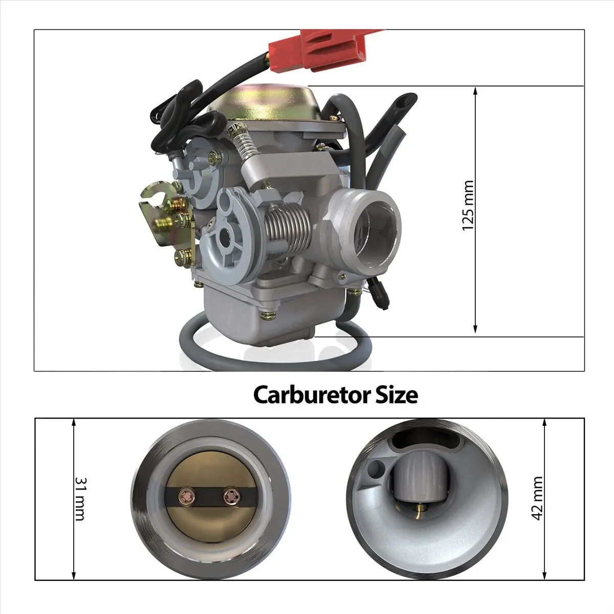 Carburetor Carb for American Sportworks YardSport YS200 200 UTV GY6 4- Stroke 125Cc 150Cc [CharlT6]