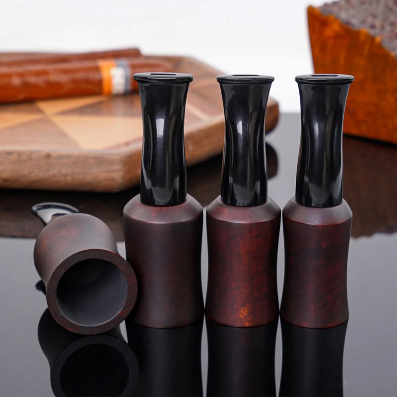 2025NEW 1pc Cigar Cigarette Holder Black Sandalwood Ebony Cigar Holder Cigar Bite Holder Extension Mouth Filter
