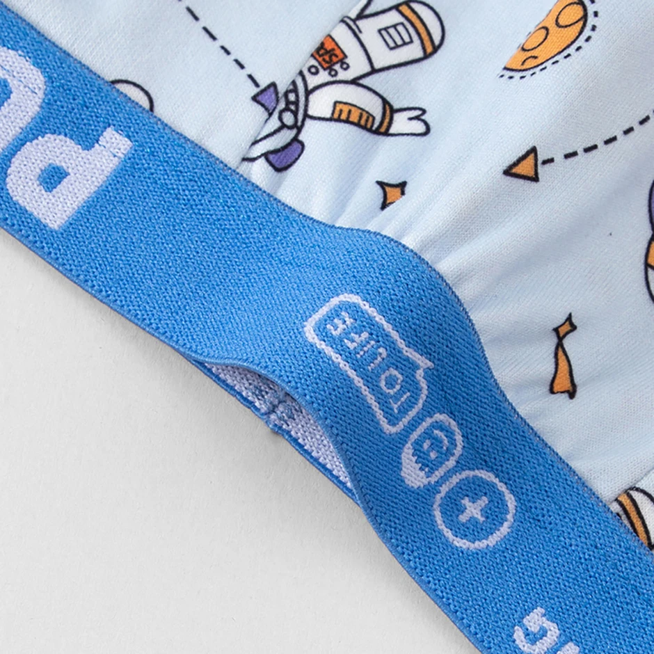 4-teiliges Set aus saisonalen, lustigen und niedlichen Cartoon-Unterwäsche für Kinder, bequeme Boxershorts, vielseitige, lässige Heimshorts für Jungen – Detail 7