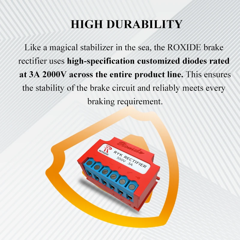 RYK Motor Brake Switch, Power Supply 220/380V, 550V 3A Brake Rectification Device, Rectifier