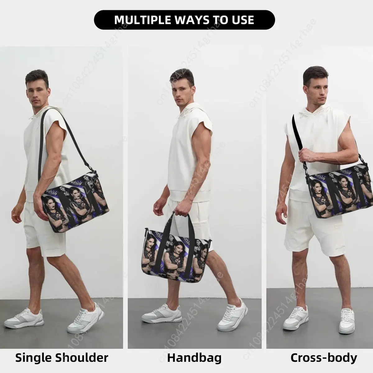 Rhea Ripley Beach Travel Bag Large Capacity Tote Bags for Gym Yoga Women Shopping Duffle Shoulder Bag