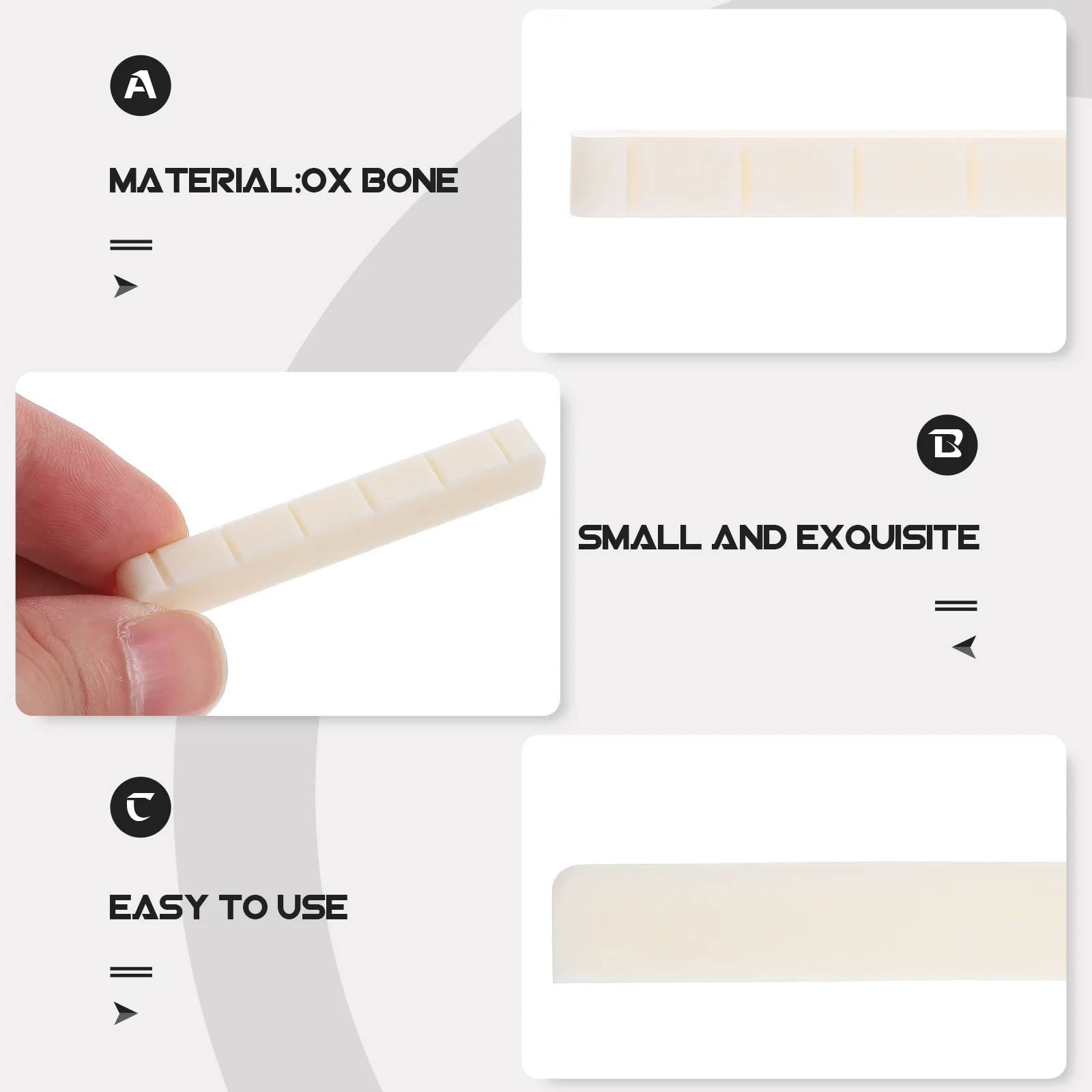 

Ox Bone Bridge Saddle For 6-String Classical Acoustic Guitar Replacement Easy Install Guitar Accessory String Instrument